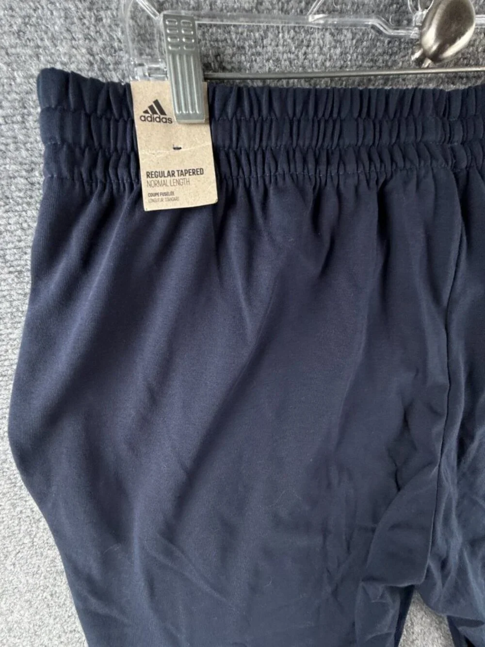 NWT Adidas Track Pants Sweatpants Blue 2XL Elastic Waist Drawstring Tapered Reg